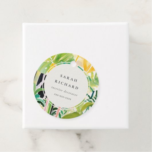 Étiquettes Cadeau Boho Chic Vert Feuillage Tropical Botanique (En situation)