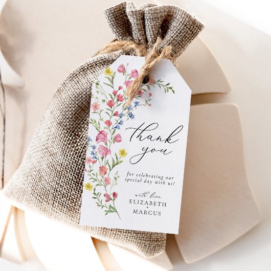 Étiquettes-cadeau : Boho Colorful Fleur sauvage Fairytale Wedding Fa
