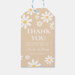 Étiquettes-cadeau Boho Daisy Flowers Baby in Bloom baby shower