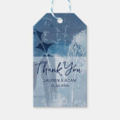 Étiquettes-cadeau Boho Dusty Merci bleu Mariage (Devant)