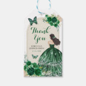 Étiquettes-cadeau Boho Emerald Green Quinceañera Merci (Devant)