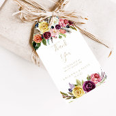 Étiquettes-cadeau Boho en plumes d'or Merci Mariage tropical