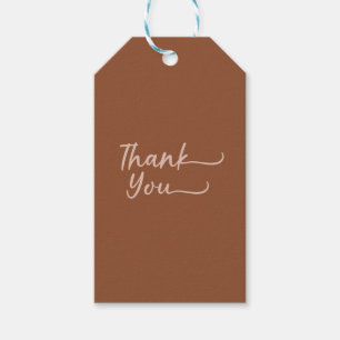Étiquettes-cadeau Boho Été Brown Terracotta Merci tendance
