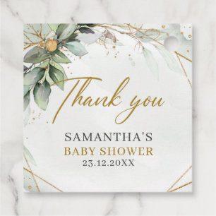 Étiquettes Cadeau Boho Eucalyptus verdure branches baby shower or