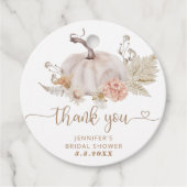 Étiquettes Cadeau Boho fall citrouille merci tag (Devant)