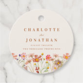 Étiquettes Cadeau Boho Fall Floral Mariage Merci (Devant)