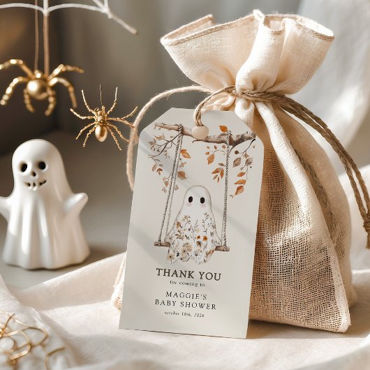 Étiquettes-cadeau Boho Fall Ghost Baby shower Merci Favoriser