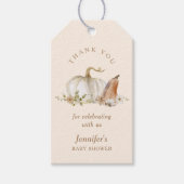 Étiquettes-cadeau Boho Fall Pumpkin Baby Shower Merci (Devant)