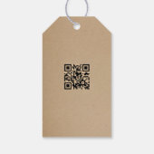 Étiquettes-cadeau Boho Feather Floral Boot QR Code Hang Tag W/String (Dos)