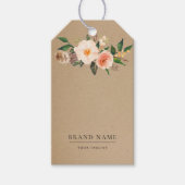 Étiquettes-cadeau Boho Feather Floral Logo QR Code Hang Tag W/String (Devant)