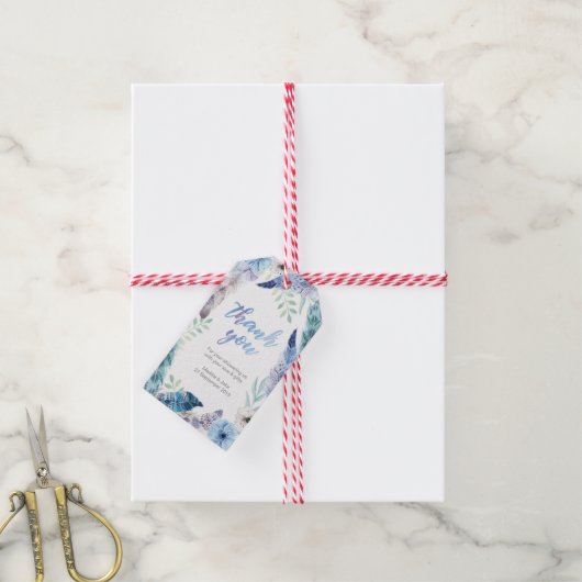 Étiquettes-cadeau Boho Feather merci pour les balises (Avec de la ficelle)