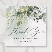 Étiquettes Cadeau Boho feuillage vert eucalyptus feuille mariage (Devant)