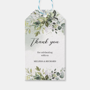 Étiquettes-cadeau Boho feuillage vert eucalyptus mariage
