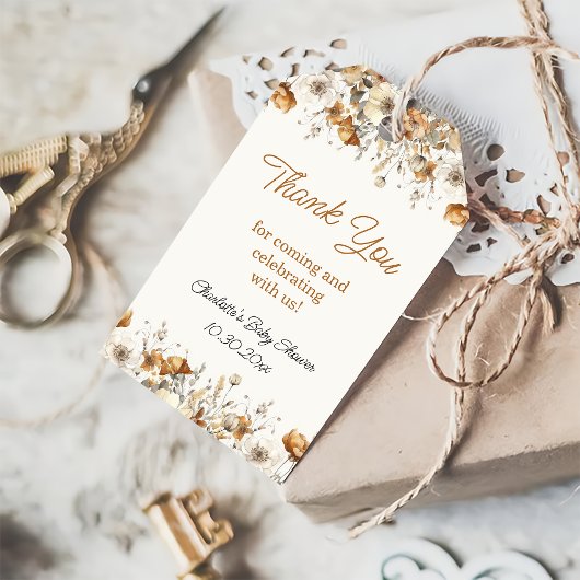 Étiquettes-cadeau Boho Fleur sauvage Fall Merci Favoriser les étique
