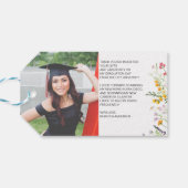 Étiquettes-cadeau Boho fleur sauvage Graduation Merci photo (Dos Horizontal)