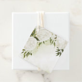 Étiquettes Cadeau Boho fleurs blanches vert feuille botanique (En situation)