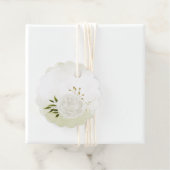 Étiquettes Cadeau Boho fleurs blanches vert feuille botanique (En situation)