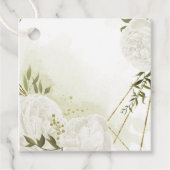Étiquettes Cadeau Boho fleurs blanches vert feuille faveur botanique (Devant)