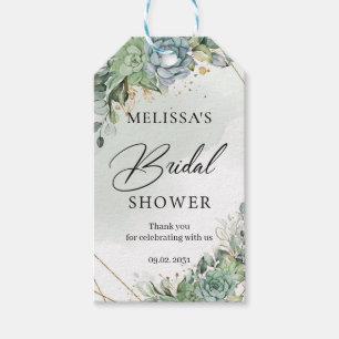 Étiquettes-cadeau Boho fleurs succulentes verdure Fête des mariées o