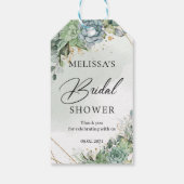 Étiquettes-cadeau Boho fleurs succulentes verdure Fête des mariées o (Dos)