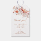 Étiquettes-cadeau Boho Floral Baby Brunch Merci (Devant)