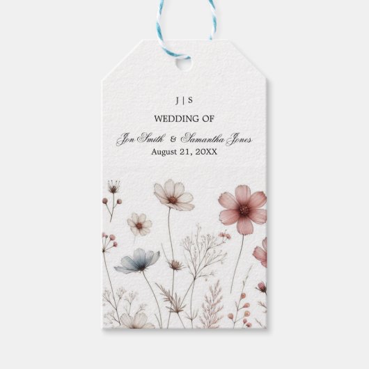 Étiquettes-cadeau Boho floral été simple (Devant)