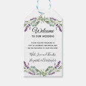 Étiquettes-cadeau Boho Floral Lavender Eucalyptus Mariage Bienvenue (Devant)
