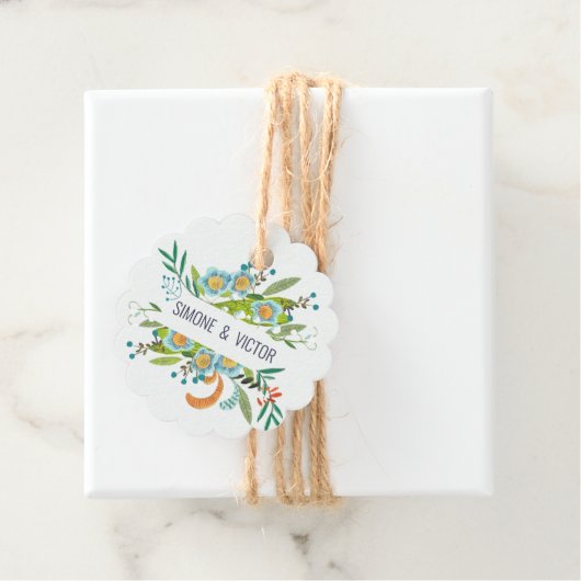 Étiquettes Cadeau Boho Floral Lily de Vallée Mariage (En situation)