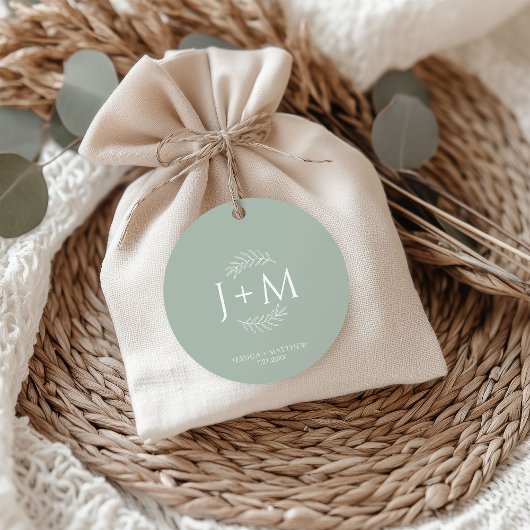 Étiquettes Cadeau Boho Floral Sage Green Mariage