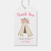 Étiquettes-cadeau Boho Floral Tribal Teepee Wild Un 1er anniversaire (Devant)