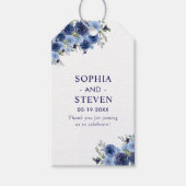 Étiquettes-cadeau Boho Floral Wedding – Navy Blue Flowers (Devant)