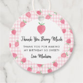 Étiquettes Cadeau Boho fraise Berry Sweet Anniversaire (Devant)