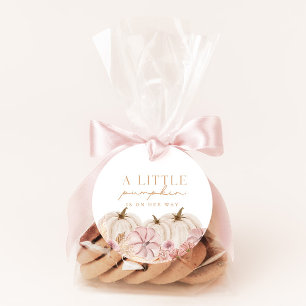 Étiquettes Cadeau Boho Girls Pampas Grass Citrouille Custom Circle