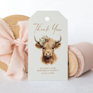 Étiquettes-cadeau Boho Highland Cow Anniversaire de enfant Party Fav