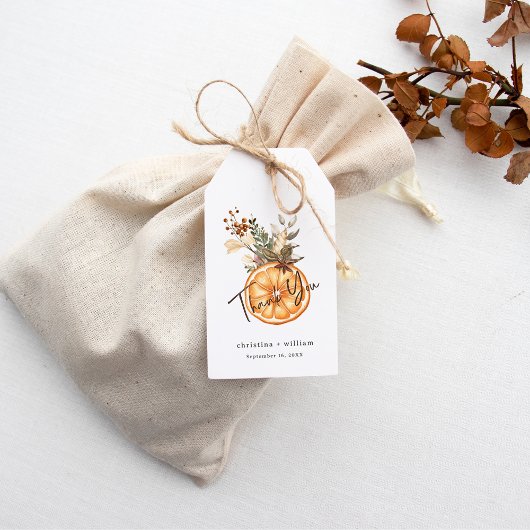 Étiquettes-cadeau Boho Hiver Vacances Mariage séché Orange