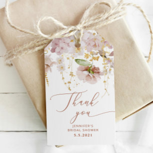 Étiquettes-cadeau Boho jardin fleuri nuptiale douche merci tag