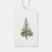 Étiquettes-cadeau Boho Joyeux Arbre d'aquarelle de Noël (Dos)
