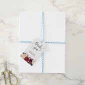 Étiquettes-cadeau Boho marsala bordeaux mariage d'or fleuri (Avec de laficelle)