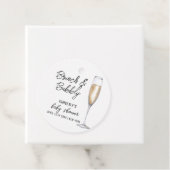 Étiquettes Cadeau Boho minimum Champagne Brunch Baby shower Bubbly (En situation)