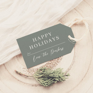 Étiquettes-cadeau Boho Modern Sage Vert Noël Famille