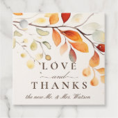 Étiquettes Cadeau Boho moderne aquarelle automne Feuilles Mariage (Devant)