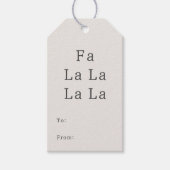 Étiquettes-cadeau Boho moderne Beige Fa La La La À et de (Devant)