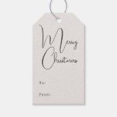 Étiquettes-cadeau Boho moderne Beige Joyeux Noël à et de (Devant)