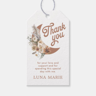 Étiquettes-cadeau Boho Moon Sexe Baby shower Neutre Favoriser