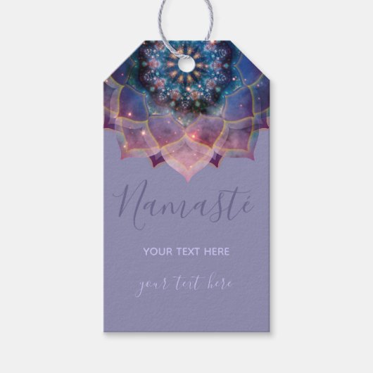 Étiquettes-cadeau Boho Nebula Bloom | Conception de Mandala (Devant)