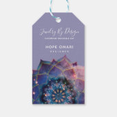 Étiquettes-cadeau Boho Nebula Bloom | Conception de Mandala (Dos)