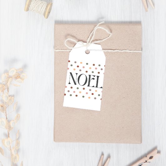 Étiquettes-cadeau Boho Noel Dots hiver Noël
