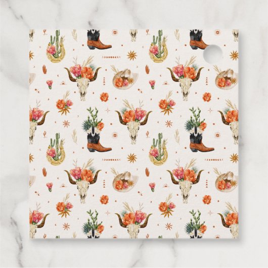 Étiquettes Cadeau Boho Occidental (Dos)