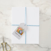 Étiquettes-cadeau Boho Orange Caméra & Bouquet Floral Aquarelle (Avec de laficelle)