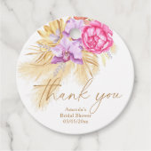 Étiquettes Cadeau Boho pampas grass - douche nuptiale merci (Devant)